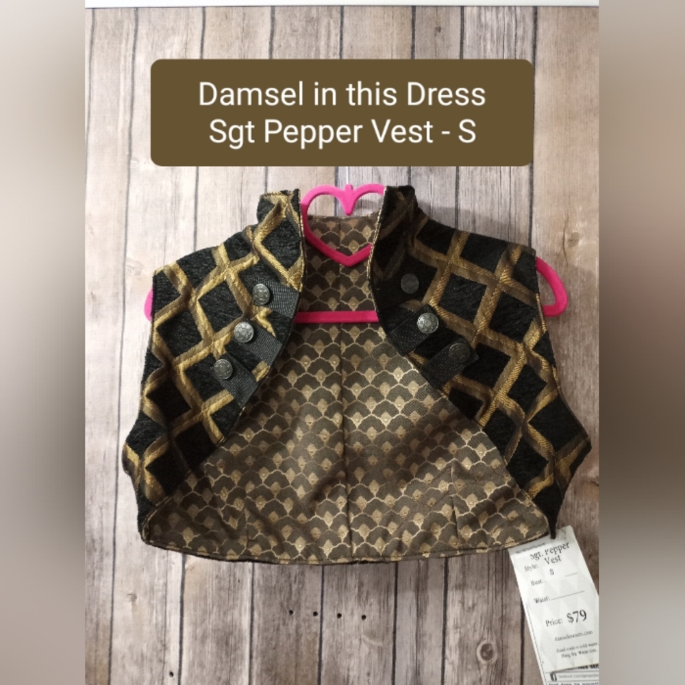 DitD Sgt. Pepper Vest in Black/Gold Diamond - Small